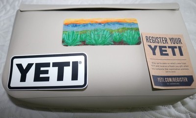 Yeti Sidekick Dry 3L Gray with Tropical Hand Painted Logo Done for a Fundraiser