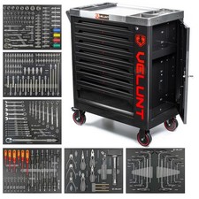 Tool Trolley Cabinet with Tools Steel Workshop Storage Chest Carrier ToolBox 