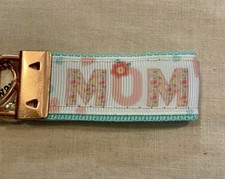   Mom  4  Key Fob With Charm Saying:  Always  Attached