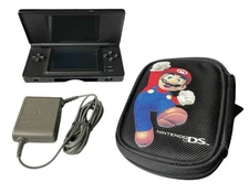 Nintendo DS Lite Handheld System - Onyx Black w/ Charger & Mario Case NO STYLUS