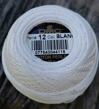 DMC Perle Cotton Thread Size 12 BLANC White 10G Ball