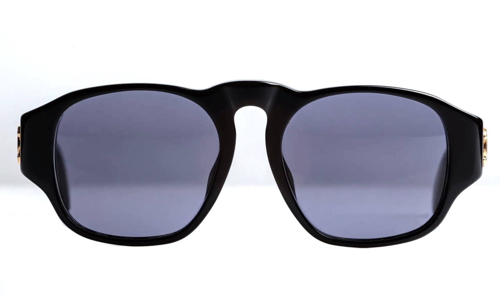 New CHANEL 01452 94305 Black Gold CC Cocomark Sunglasses Italy Old Stock Unisex