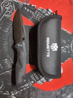 REMETTE RT-Cool Whale Black Outdoor Folding Pocket EDC Knifes G-10 Scales