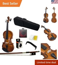 4/4 Full Size Artist-100 Student Violin Starter Kit with Brazilwood Bow Light...