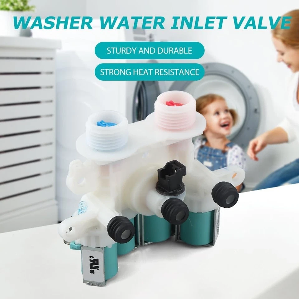 Válvula de entrada de água para lavadora Maytag Bravos XL MVWB835DW4 MVWB835DW1 MVWB835DW3 - Imagem 4 de 4