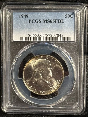 1949 Half Dollars Franklin PCGS MS-65 FBL