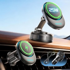 for 25W MagSafe Car Mount Charger with Cooling Fan, Magnetic Wireless Car Cha...