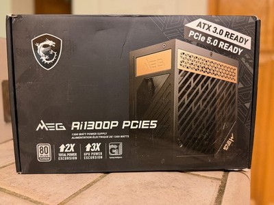 New MSI MEG Ai1300P PCIe5 1300W 80 Plus Platinum Power Supply - Black