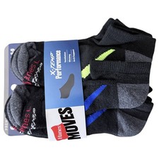 Hanes Premium Boys' 6pk No Show Socks Black , L 3-9