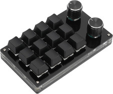 Macro Mechanical Keyboard, Acrylic 12 Keys DIY Programmable Multifunction One Ha
