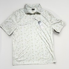 Greg Norman Mens Polo Shirt M White/Green Gra...