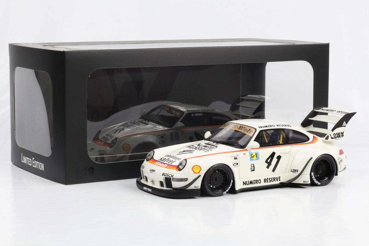 Porsche 911 964 RWB Kato San 1993 réplique avec kit large ultra détaillé GT451