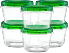 4 Ounce 10 Pack Twist Cap Containers Clear Bottom with Green Top Screw on Lids