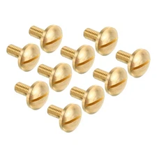 10pcs M6x13.5mm Knurled Thumb Screws Flat Tip Brass Bolts Grip Knobs Fasteners
