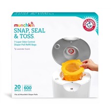 Munchkin Arm  Hammer Diaper Pail Snap with Seal and Toss Refill Bags - Pack of