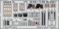 MW22 Eduard 73656 Me 262B-1 1/72 Pe Set For Airfix