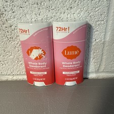 2PK Lume Whole Body Deodorant Invisible Cream 2.2 OZ EA Peony Rose