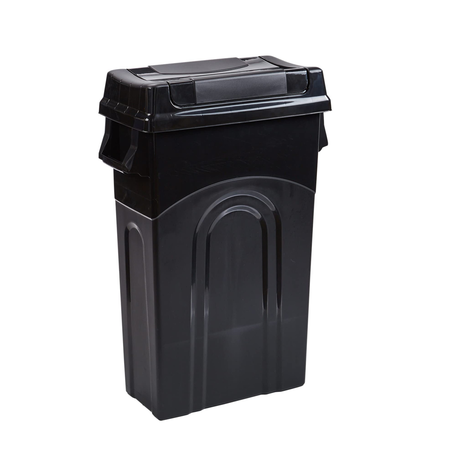 United Solutions Highboy Waste Container with Swing Lid, 23 Gallon, Space Sav...