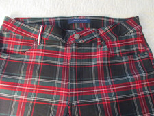 Tommy Hilfiger Women's Red Plaid Skinny Mid Rise Ankle Dress Pant
