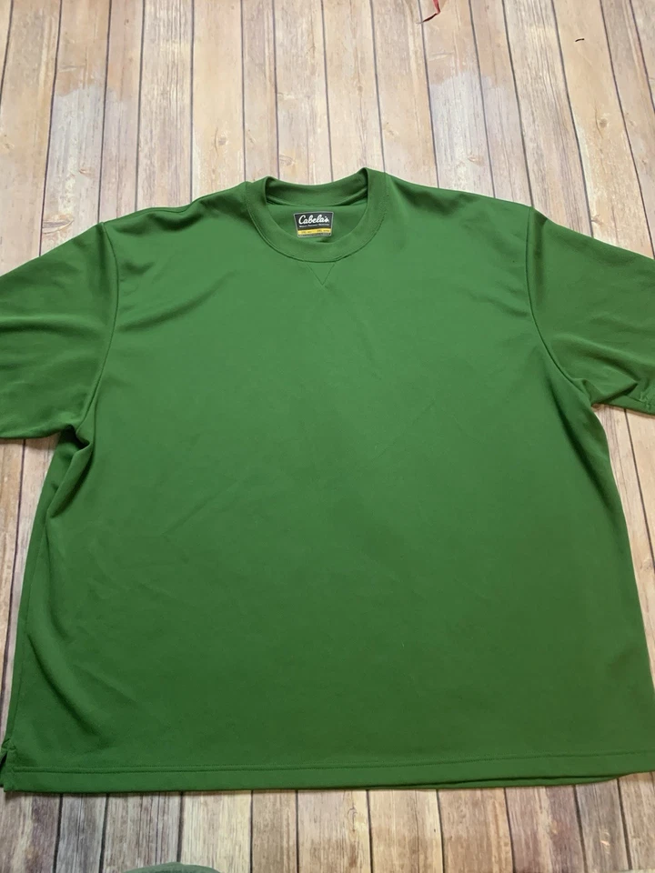 Camisa de manga corta Cabela's Activewear para hombre talla 3XL verde con logotipo en la manga Foto 4 de 4