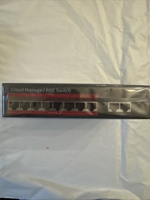 Cloud Managed POE Switch PS208G 8-Port Fast/Gigabit Ethernet 2 Uplink