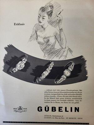 Gubelin Watch Print Ad Year Du Swiss Luxury Precision Jewelry Diamonds German