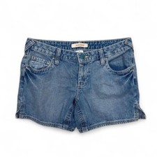 Vintage Y2K No Boundaries Blue Denim Low Rise Mom Shorts 100 Cotton Women's 9