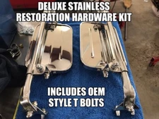 1967-72 Ford F100 F250 F350 West Coast Jr. Mirror Deluxe Stainless Hardware Kit