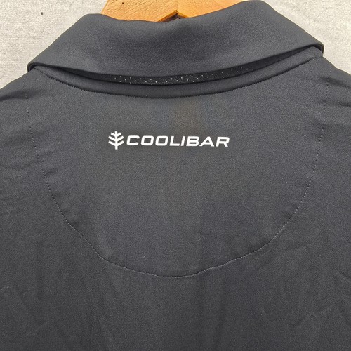 Coolibar Mens Victory Lap Short Sleeve Polo Shirt Size M Black UPF 50+ - Picture 9 of 16