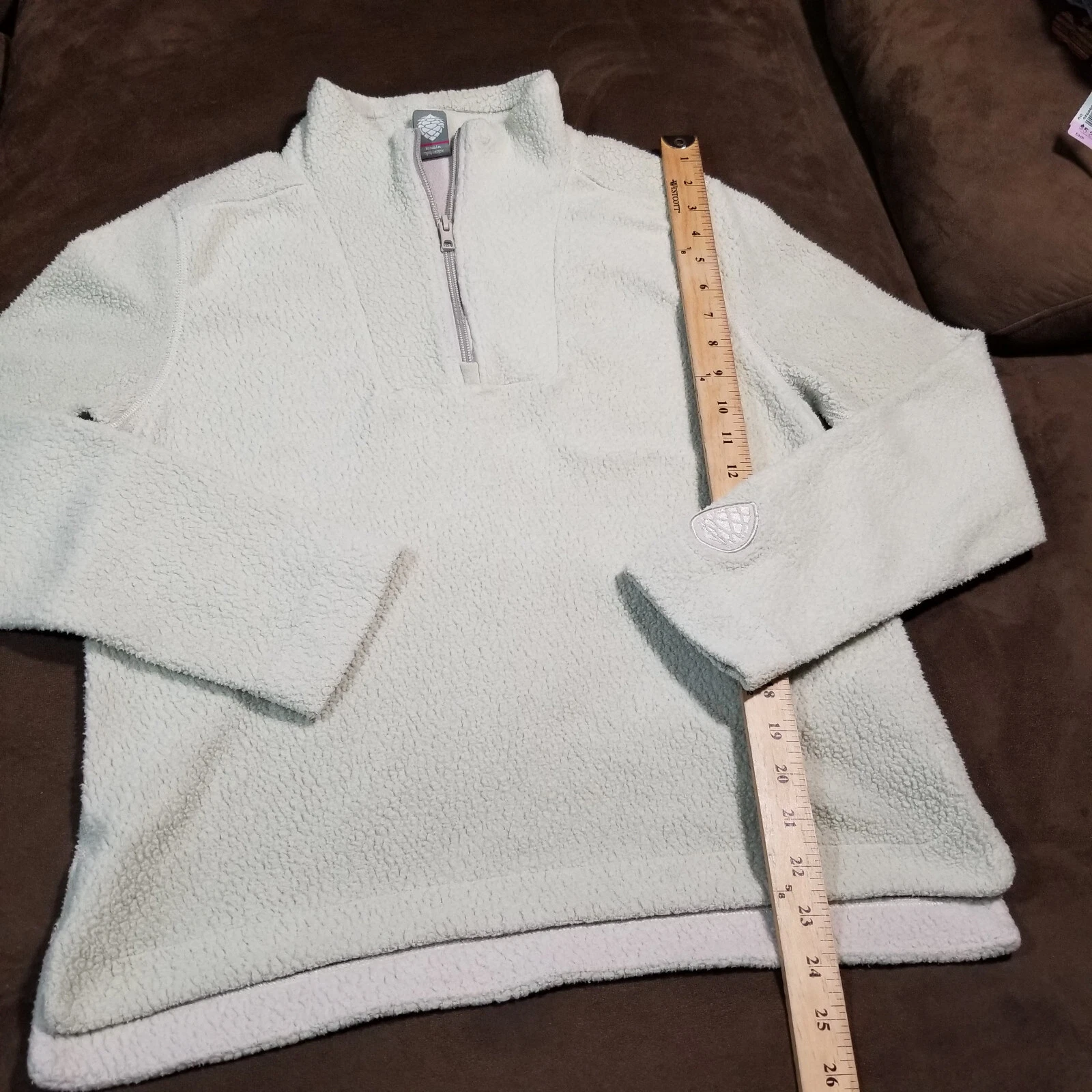 OFF WHITE STIO PILE 1 4 ZIP MAGLIONE FELPA UOMO SMALL OFF WHITE