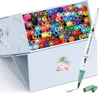 100 Colors Art Markers Set Ohuhu Dual Tips Coloring Brush Fineliner Color Marker