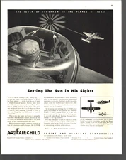 1944 Fairchild: Setting the Sun In His Sights Vintage Print Ad