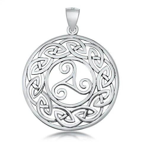 UNDERCOVER Collana con ciondolo triskelion celtico argento sterling trischele tripla spirale 18"