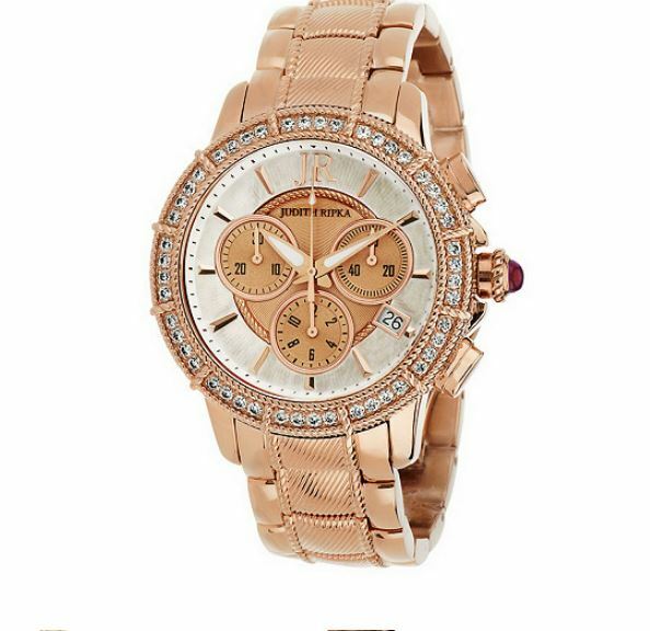 Judith Ripka Stainless Steel Chronograph Textured Watch W  display picture 2