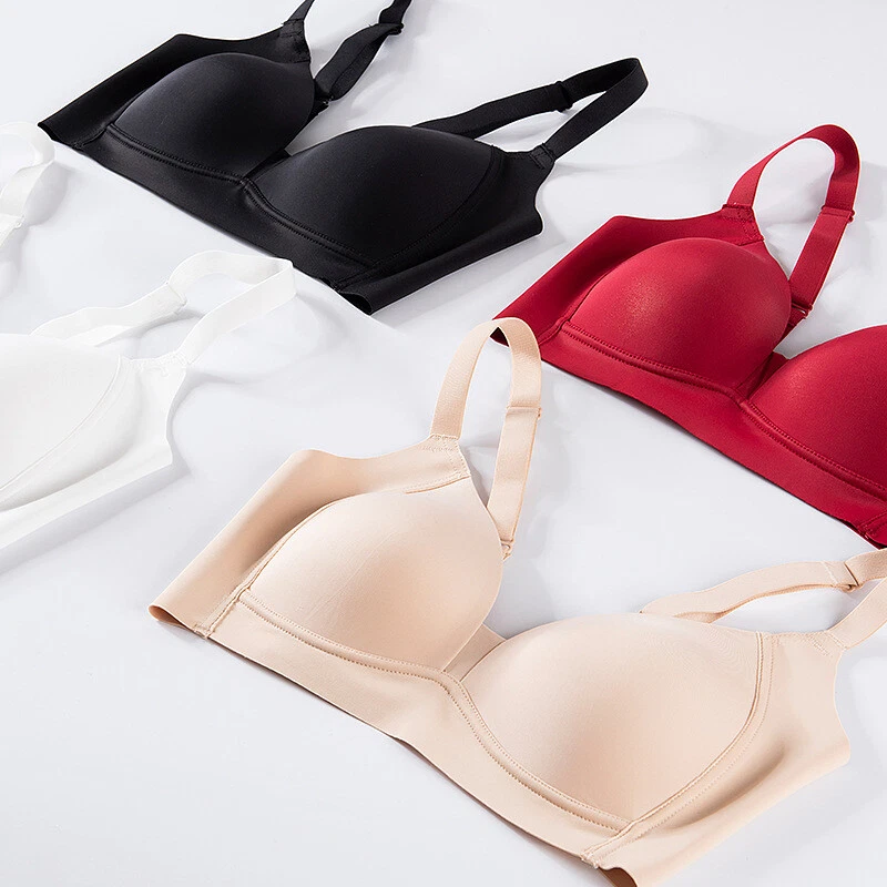 Sujetador minimizador 100 % forro de seda morera para mujer sin cables inalámbrico sedoso bralette Foto 3 de 4