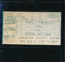 Aug 8 1997 Ticket REBA MCENTIRE BROOKS & DUNN Worcester Centrum Massachusetts