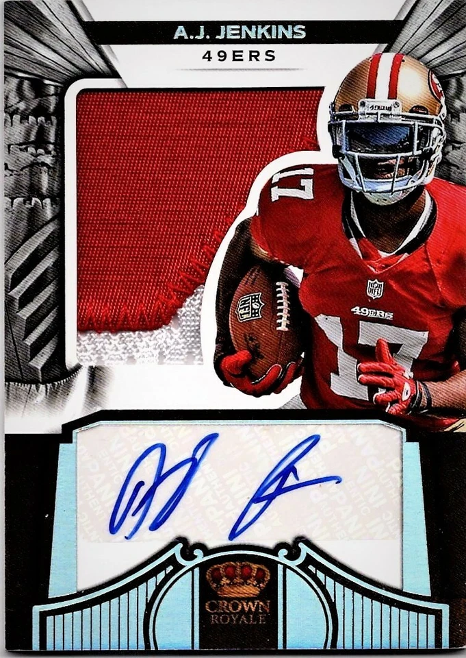 2012 Crown Royale A.J.Jenkins Auto 2 Color Patch RC /149 #251 SF 49ers SP Rookie - Image 2 of 3