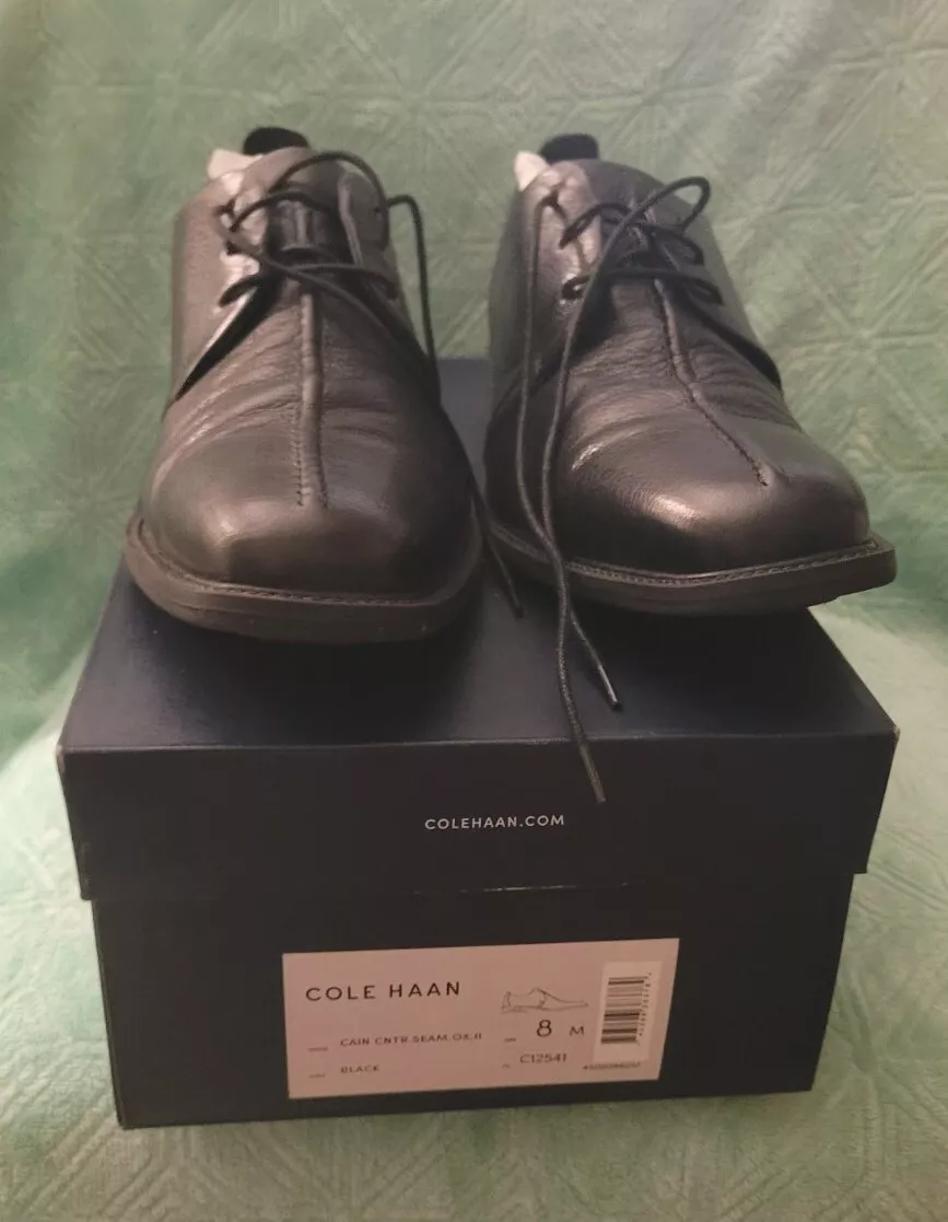 Cole Haan Cain Center Seam Ox II Oxford Black Shoes Men's 8 M NIB New C12541
