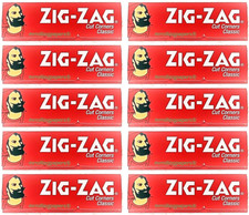 10x Zig Zag Rolling Papers Classic Red Cut Corners 10 Packs 600 Lvs USA SHIPPED