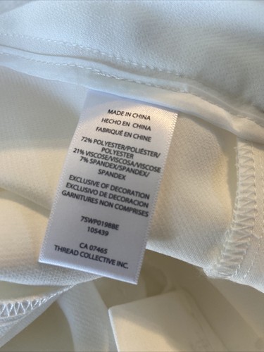 Bebe Women's Dress Pants Size 4 Natural Waist Back Elastic Detail Slim Leg White - Picture 6 of 7