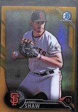 2016 Bowman Chrome Gold Refractor #BDC 196 Chris Shaw No 9 of 50