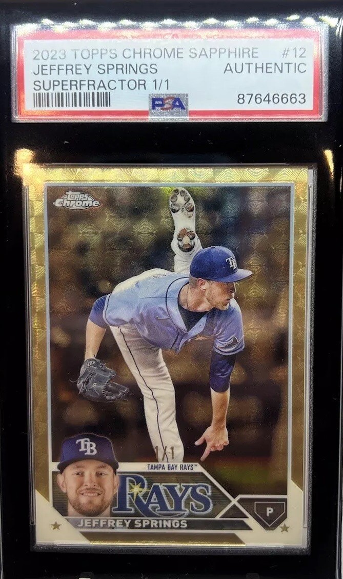 2023 Topps Chrome Sapphire Jeffrey Springs 12 1/1 SUPERFRACTOR 12