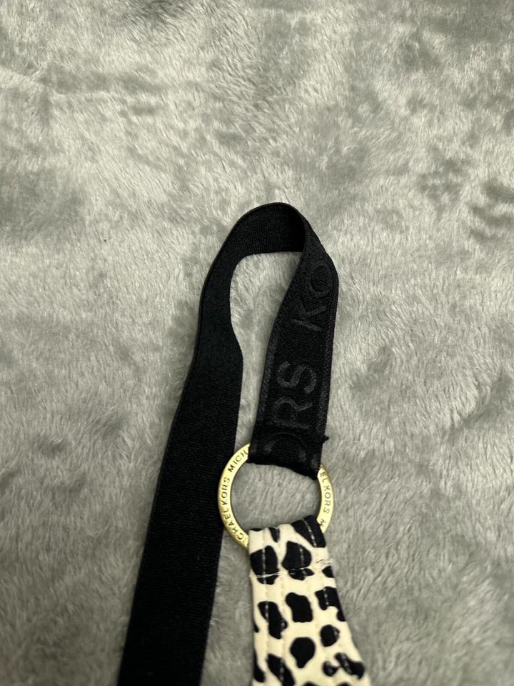 Nuevo con etiquetas Top de Bikini Grande Beige Guepardo Michael Kors Logo Anillo Hueso ANIMAL ABSTRACTO Foto 3 de 4