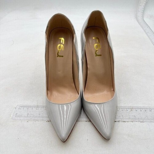 FSJ Light Grey Pointed Toe High Heels Sexy Stiletto Pumps Office Lady Shoes - Picture 3 of 8