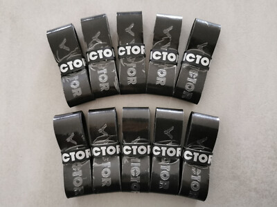 10 Victor Pro Griffbänder - Badminton, Tennis, schwarz