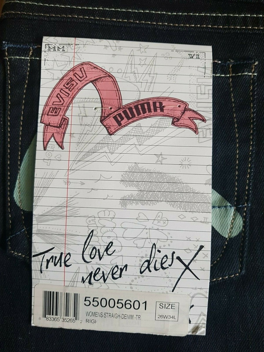 Women's Evisu Puma True Love Never Dies Straight Leg jeans Size 26