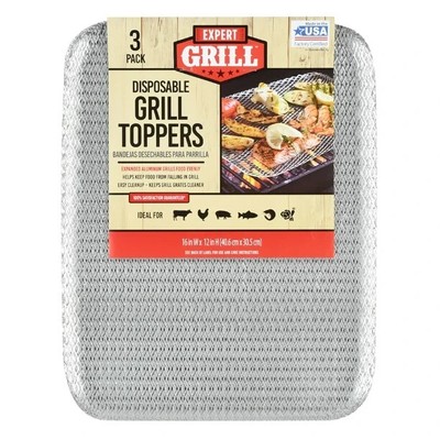 Expert Grill Disposable Grill Topper, 16'' X 12'', 3-Pack