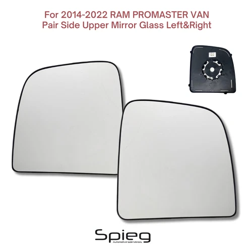 Pair Side Mirror Upper Long Arm Glass for 2014-2024 RAM PROMASTER 1500 2500 3500