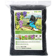 Heavy Duty Nylon Bird Netting 25' x 50' 3/4" Mesh for Garden Protection