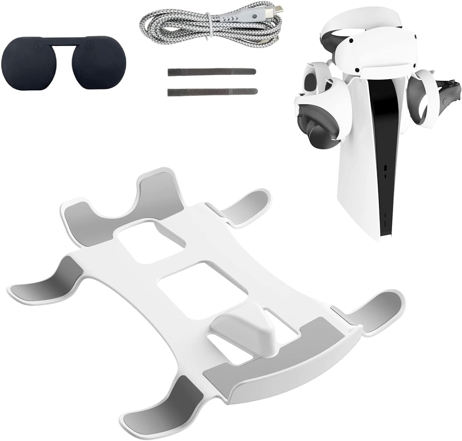 VR Headset Stand Controllers Holder Lens Cover For PSVR 2-image